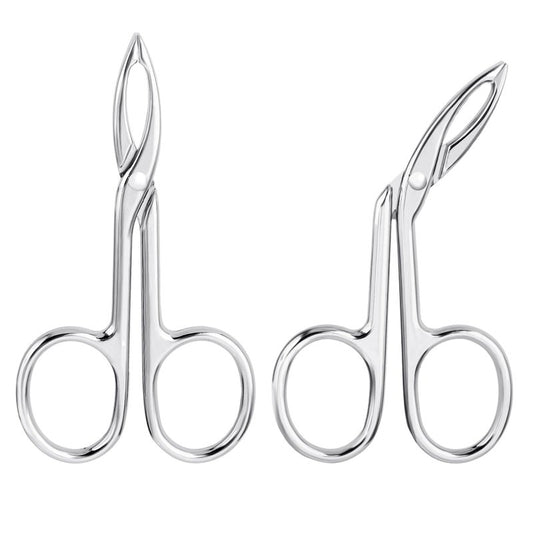 Gjinxi 2Pcs Eyebrow Tweezers Scissor Handle Set, Flat Straight Tip Tweezers Hair Plucker Slanted Tip Shaped Eyebrow Facial Remover Stainless Steel for Hair Plucker Remover Facial Hair Eyebrows Care