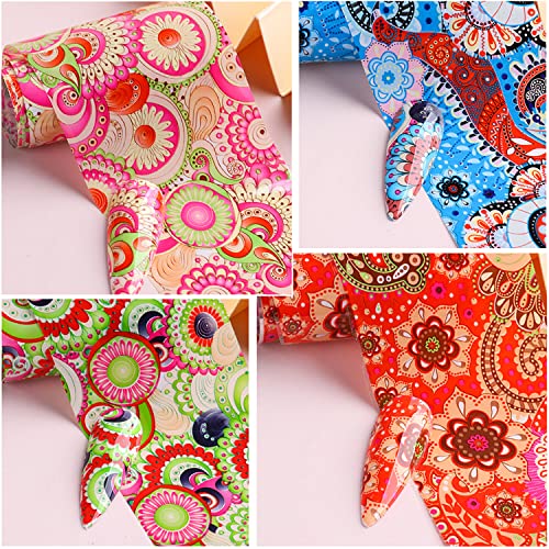 Colorful Bohemian Nail Foil Transfer Stickers - 10 Sheets