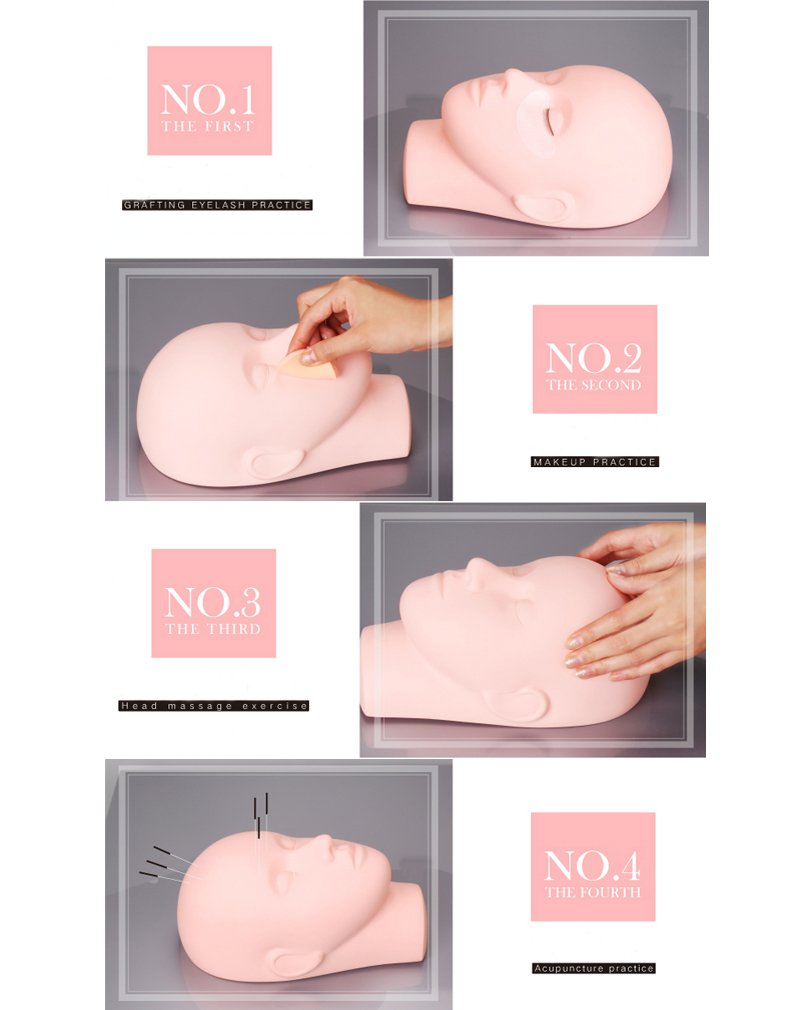 Yephets Pro Training Mannequin Flat Head Practice Make Up Eye Lashes Eyelash Extensions,Practice Training Head Manikin Cosmetology Mannequin Doll Face Head