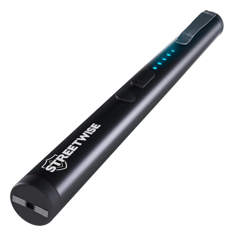Streetwise Pain Pen 25,000,000 Volts Stun Gun for Self Protection - Tactical Stun Pen for Women and Men, USB Rechargeable, Battery Indicator, Durable Clip, Compact and Concealable for Protection