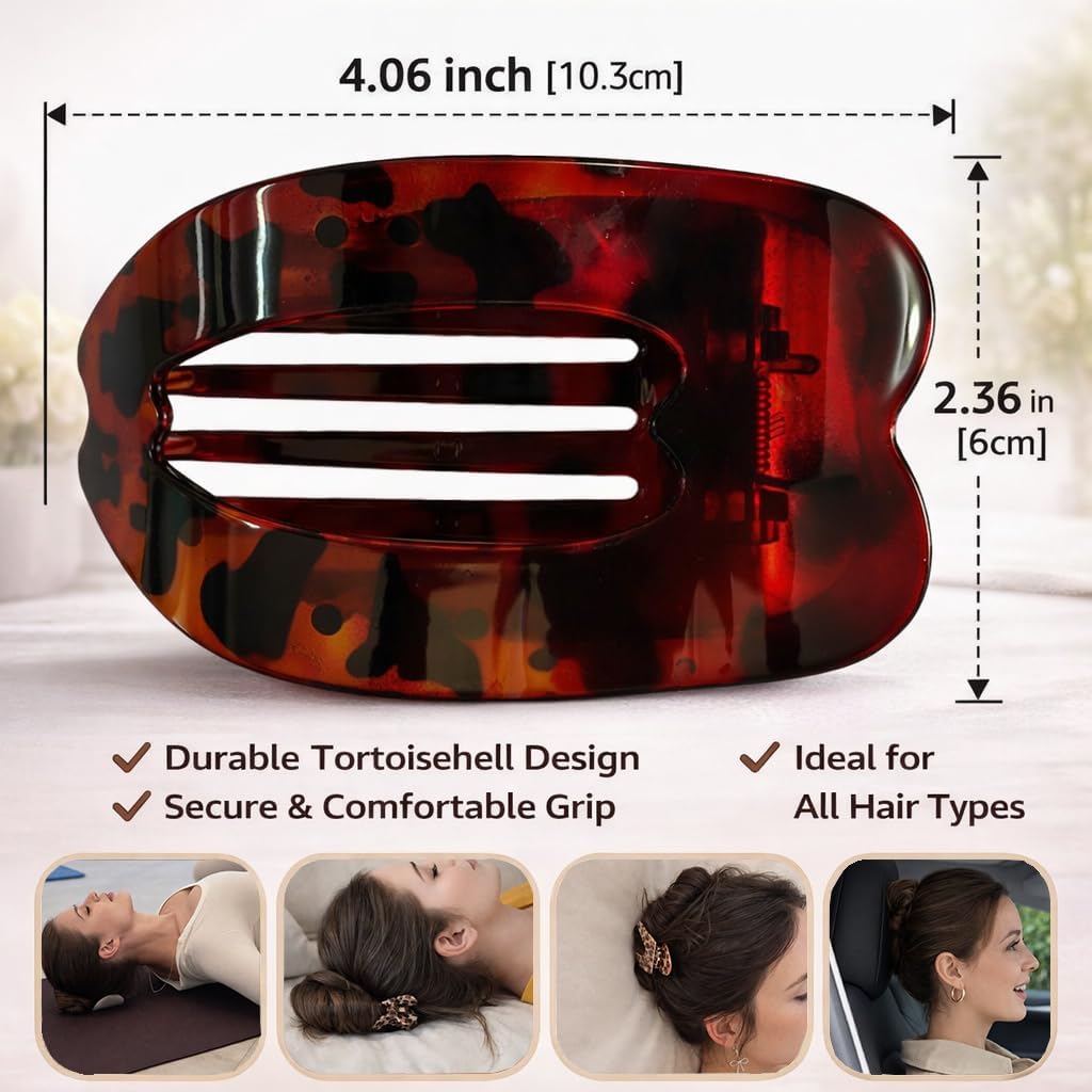 Duckbill Hair Clips - 4-Pack Flat Claw Design for Thick or Thin Hair | Casual Elegant Style