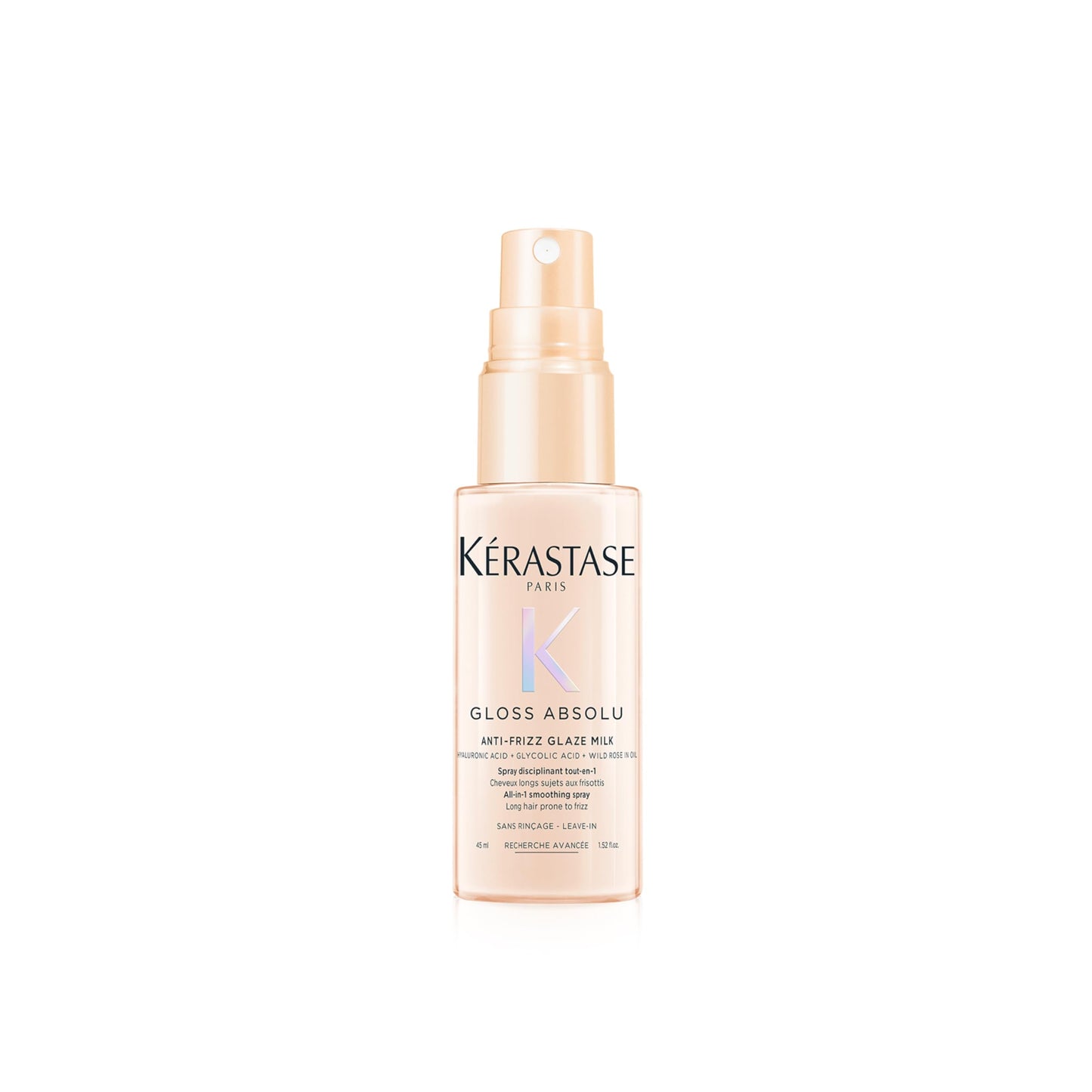 Kerastase Gloss Absolu Anti-Frizz Glaze Milk - Instantly Detangles, Hydrates & Smooths, Eases Blow-Dry, Absorbs Frizz & Fly-Aways, Protects from Heat & Humidity, For Long Hair, 6.4 Fl Oz