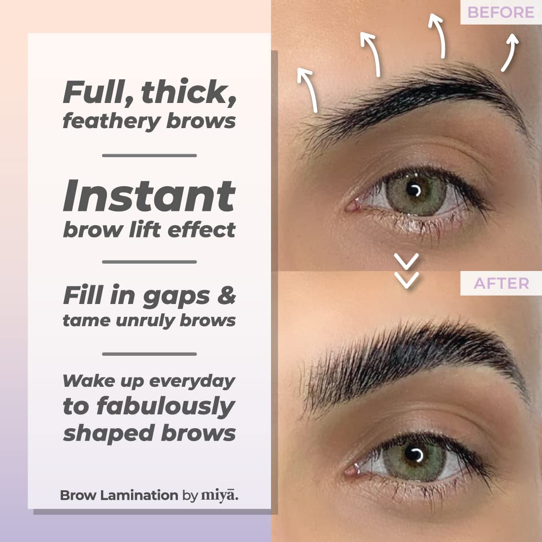 Miya Lash Brow Lamination Kit - Professional DIY Eyebrow Lift with Keratin | Fuller, Thicker Brows for 6 Weeks | Includes Tools & Instructions