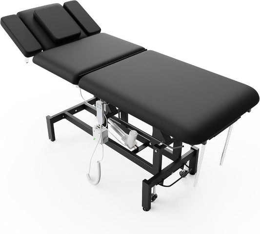 Electric Massage Table with Hydraulic Lift - Adjustable Height & Waist for Therapy | Black