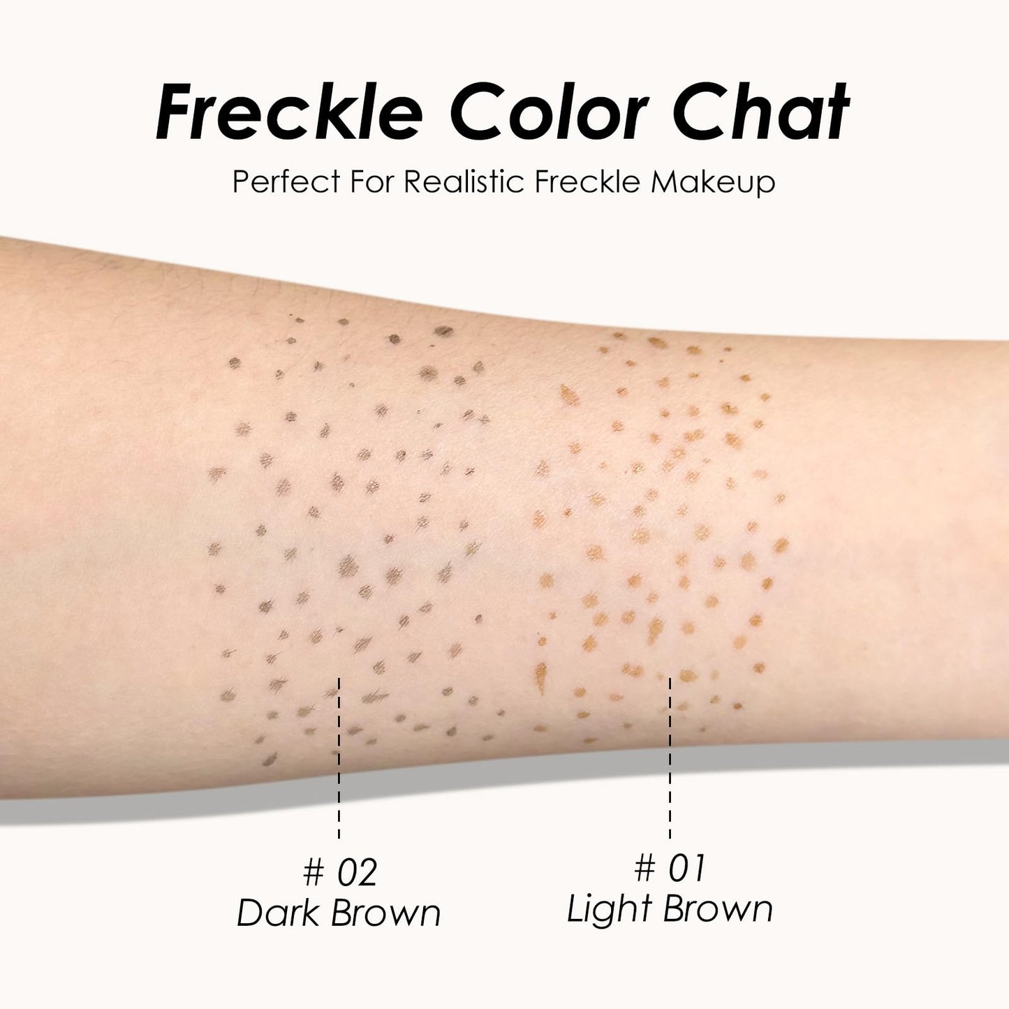 KYDA 2 Colors Freckle Pen,Natural Lifelike Freckle Makeup, Waterproof Longlasting Soft Dot Sopt Pen, Sunkissed Makeup-Dark Brown&Light Brown