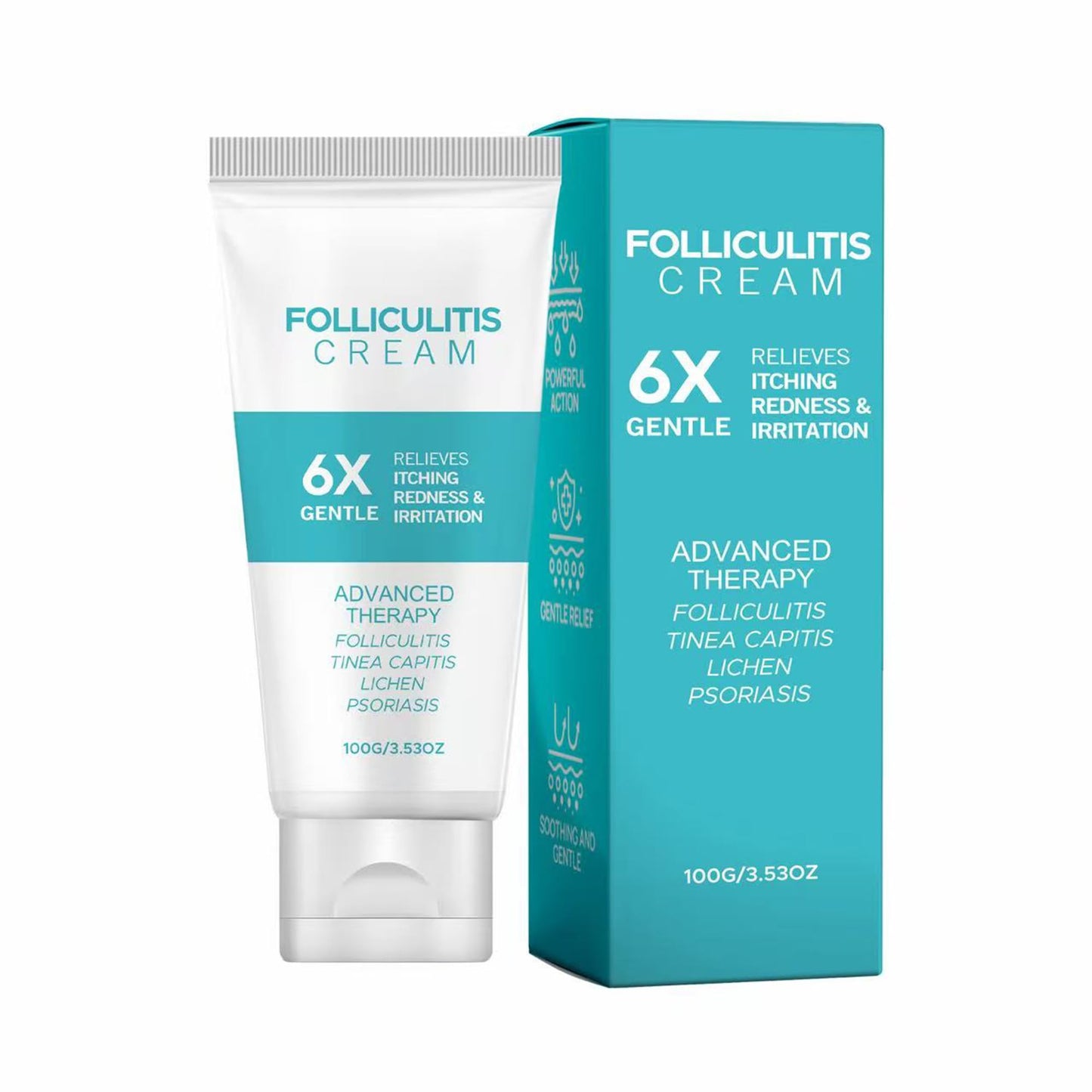 Folliculitis Cream 3.53oz (100g) – Cooling Herbal Skin Cream for Scalp, Face & Body – Helps Soothe Irritated Skin, Redness & Bumps – Fast Absorbing Daily Care, 1 Pack