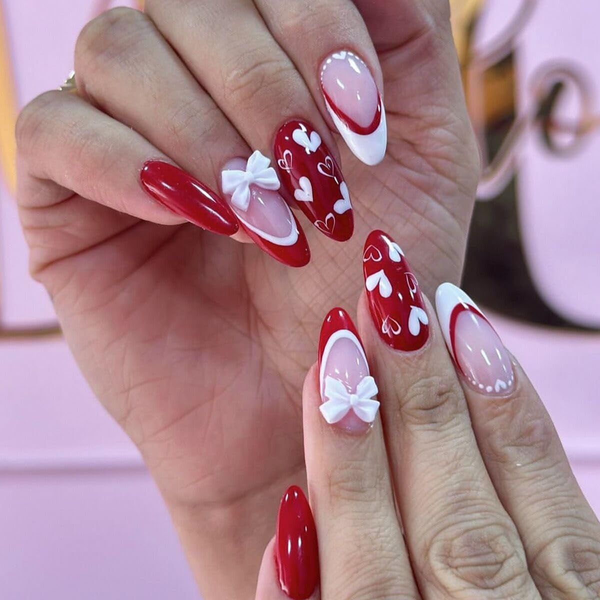 Almond Press-On Nails - Ombre Purple Floral Butterfly Design | 24 Full Cover Rhinestone False Nails for Women