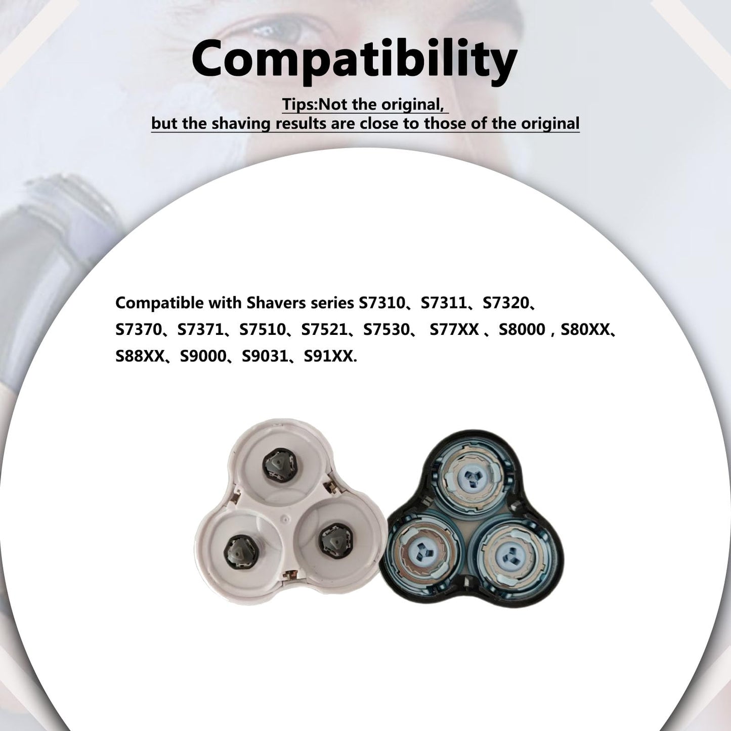 SH70/90 Replacement Heads for Philips Norelco, Compatible with S7782, S7788, S7371, S5588 & All Shavers in Series 7000 (S7xxx) and Series 9000 (S9xxx)