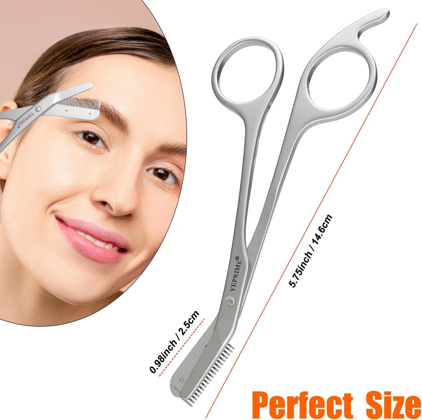 Eyebrow Trimming Scissors Set - Stainless Steel with Comb | Perfect Gift for Men & Women