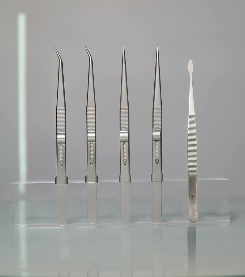 Tweezers, 5Pcs Precision Tweezers Set - Anti - Static Stainless Steel Tweezers for Electronics, Jewelry Making, Medical and Laboratory Work, Craft, Model Building, Soldering, Watch, Car Repair, Etc