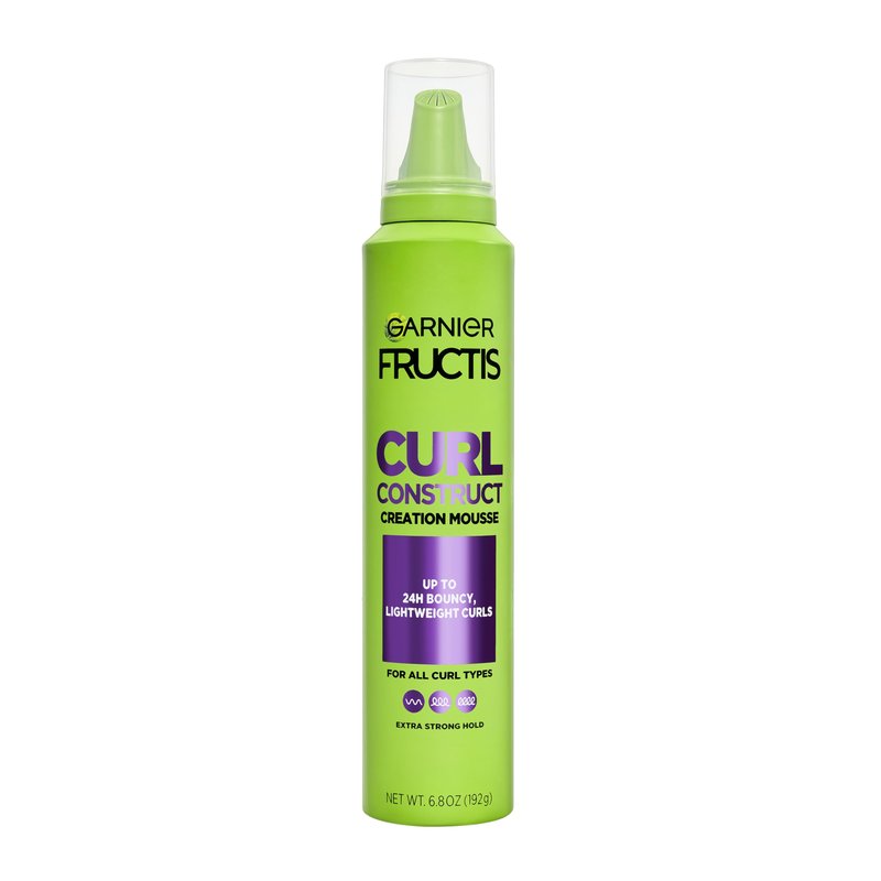 Garnier Fructis Curl Construct Creation Mousse, Curl Activator Provides Frizz Control, Long-Lasting Hold, and No Weigh-Down for Curly, Wavy, and Coily Hair, 6.8 oz (Packaging May Vary)