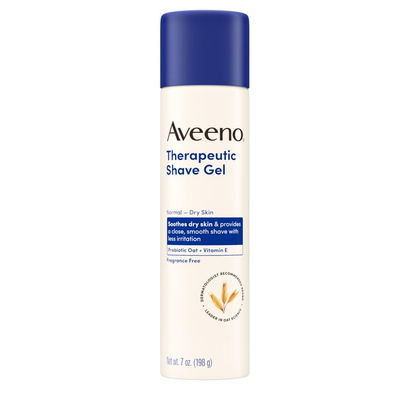 Aveeno Therapeutic Shave Gel with Oat and Vitamin E to Help Prevent Nicks and Cuts, Soothes Dry Skin and Provides a Close, Smooth Shave with Less Irritation, Fragrance-Free, 7 oz