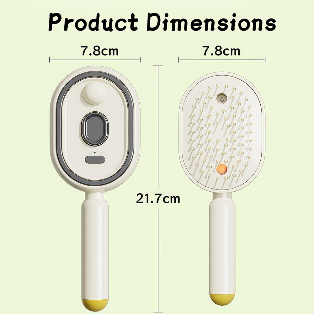 2026 New Electric Steam Brush for Hair, Vibration Misting Brushing Tool, Red Light Air Cushion Mister for Both Long/Short Hairs Reduce Frizz, Nourishes Hairs, Anti-Static (Pink)