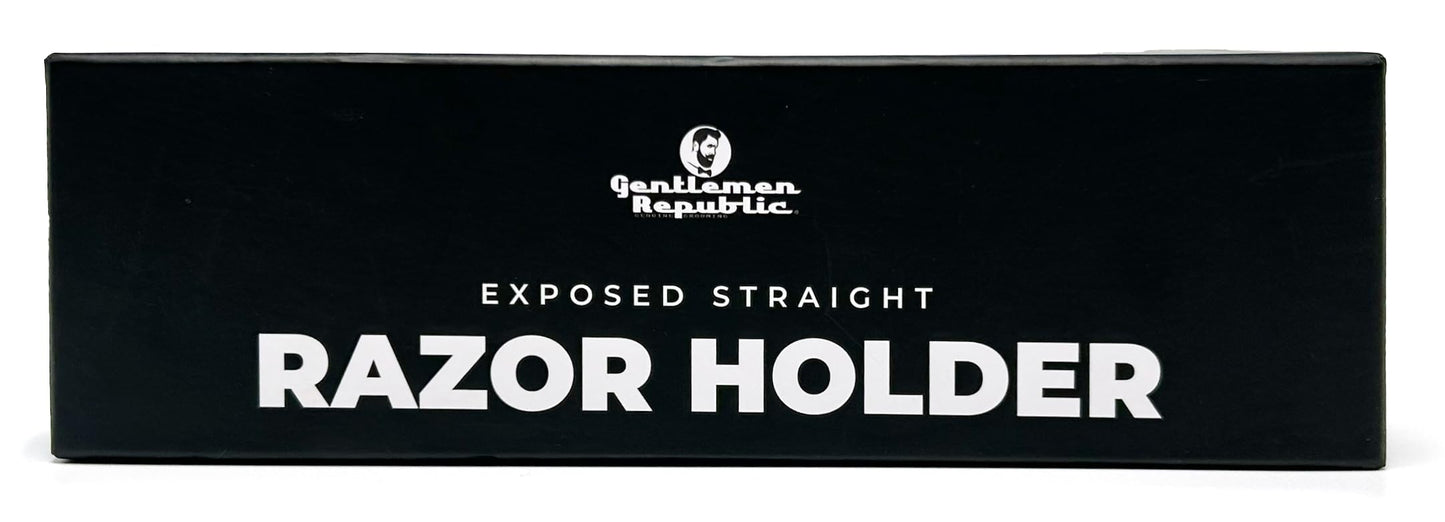 Gentlemen Republic Barber Exposed Straight Razor – Black Wood Edition | Professional Stainless Steel Blade Holder for Men’s Shaving & Beard Shaping – Straight Edge Barber Razor (Blades Not Included)