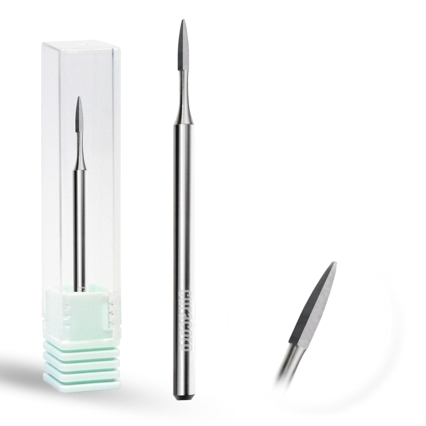 Curacoro Cuticle Nail Drill Bit 3/32'' 1.2mm Flame Polygon Bit