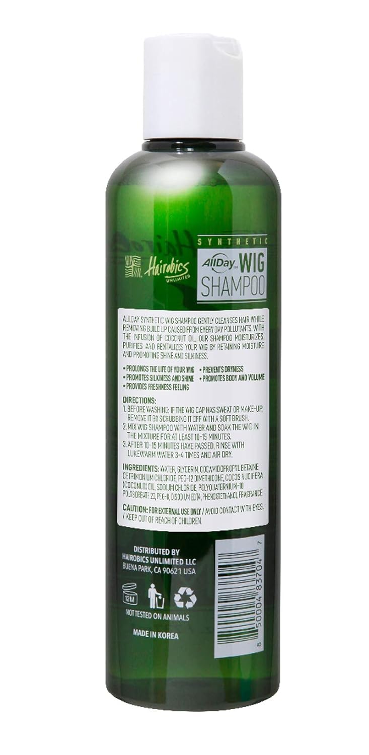AllDay Locks Synthetic Wig Shampoo - Gently Cleanse & Detangle Synthetic Hair | pH Balanced, Paraben-Free - 8 oz