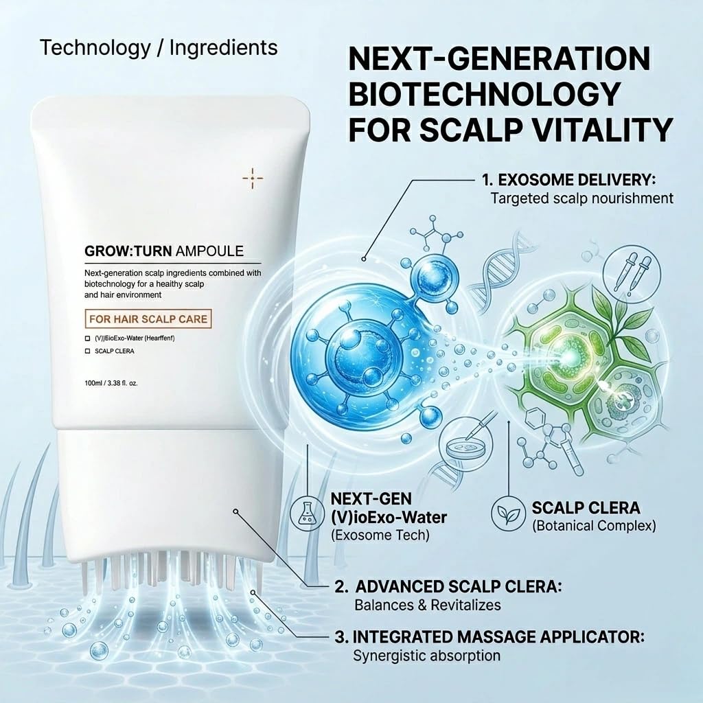 Hair Growth Serum - Scalp Revitalizing with Heartleaf Exosomes & Built-in Applicator Brush | Korean Hair Care Solution