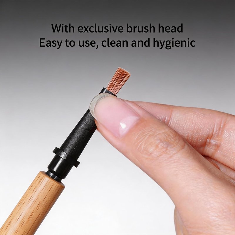 Nail Polish Brush Set - 12 Pcs Replaceable Nail Art Brushes with Wooden Handle for Gel Polish | DIY Manicure Kit