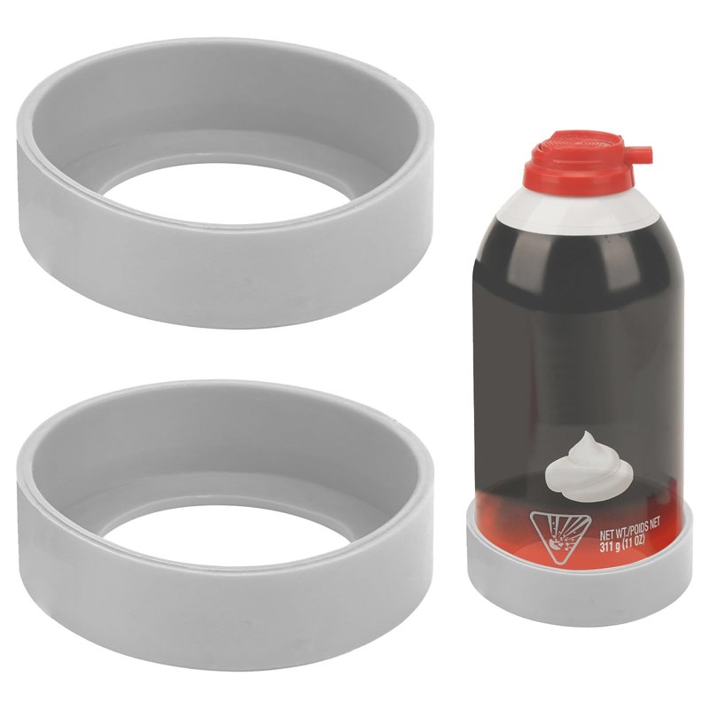 Linkidea 2 Pack 2.5" Shave Gel Can Rust Holder, Silicone Shaving Foam Stand, Shaver Gel Foam Base Compatible with Barbasol, Gillette Most of Shave Gel (Grey)