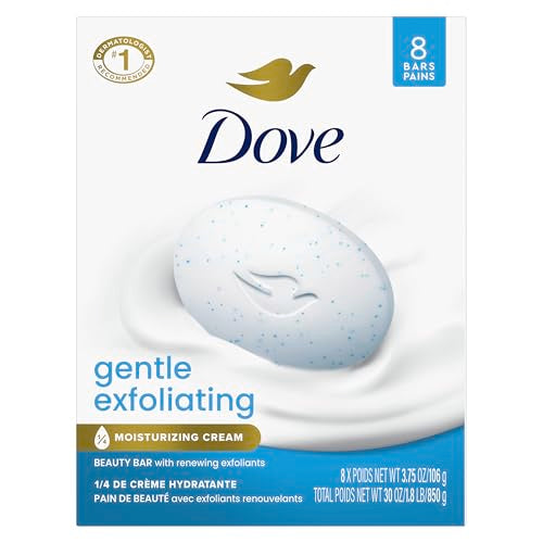 Dove Gentle Exfoliating Beauty Bar Soap, Moisturizing Cleanser - 8 Count