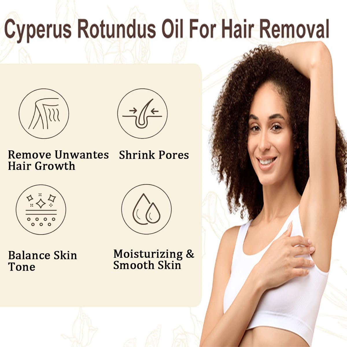 Cyperus Rotundus Oil, Cypress Rotundus Oil for Hair Removal, 2.02 fl.oz