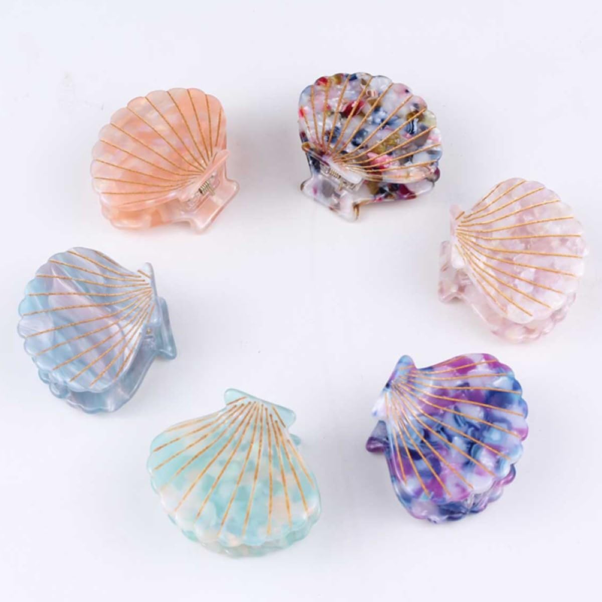 Shell Claw Clip - Acetate Hair Clips for Women | Small Blue Hair Accessory