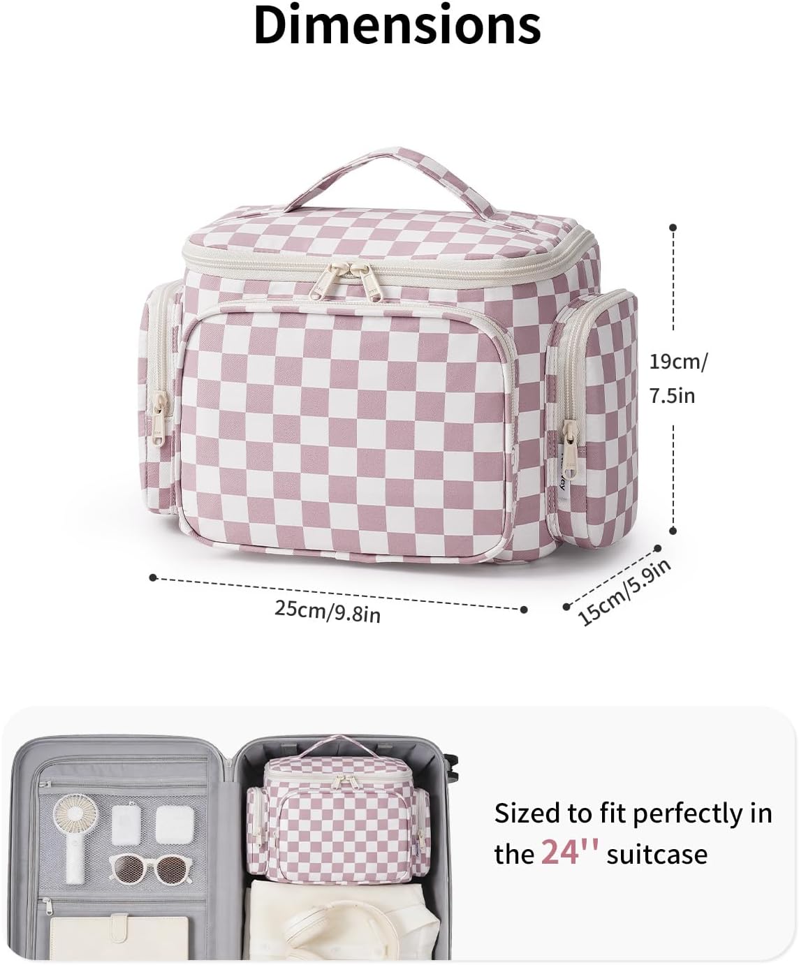 Hanging Travel Toiletry Bag for Women - Large Makeup Organizer with Multiple Pockets | Portable Bathroom Bag