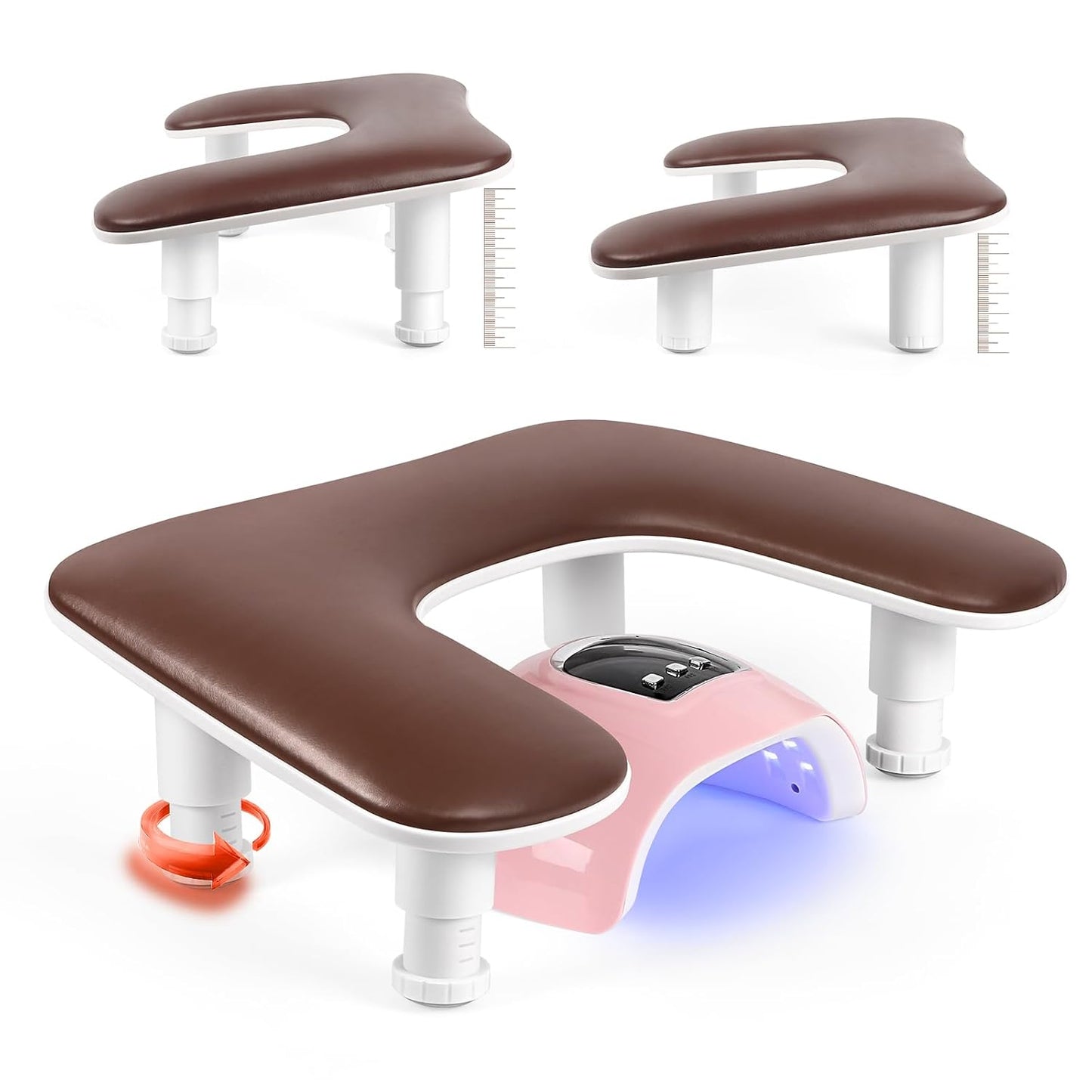 U-Shaped Nail Arm Rest Pillow - Microfiber Leather Cushion for Manicure | Pink Nail Tech Support
