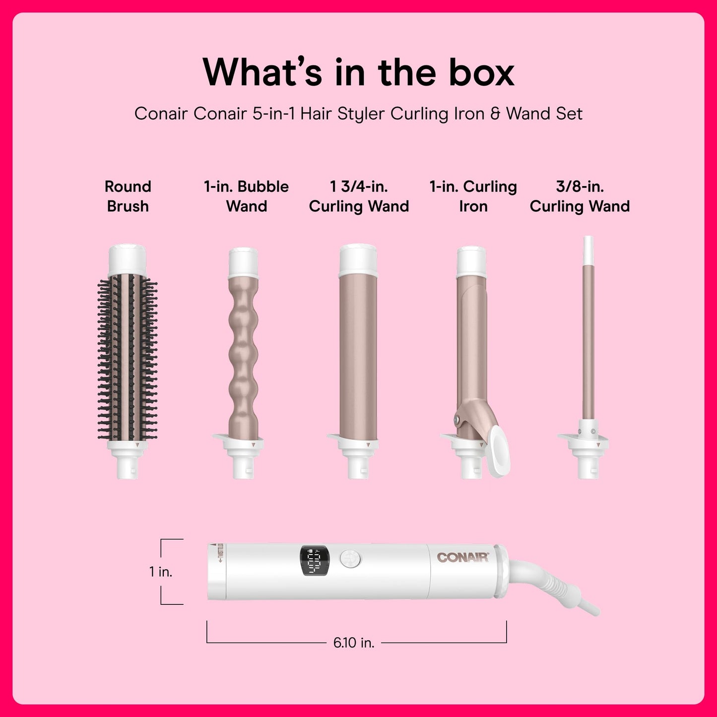 Conair 5-in-1 Double Ceramic Multi-Attachment Hair Styler