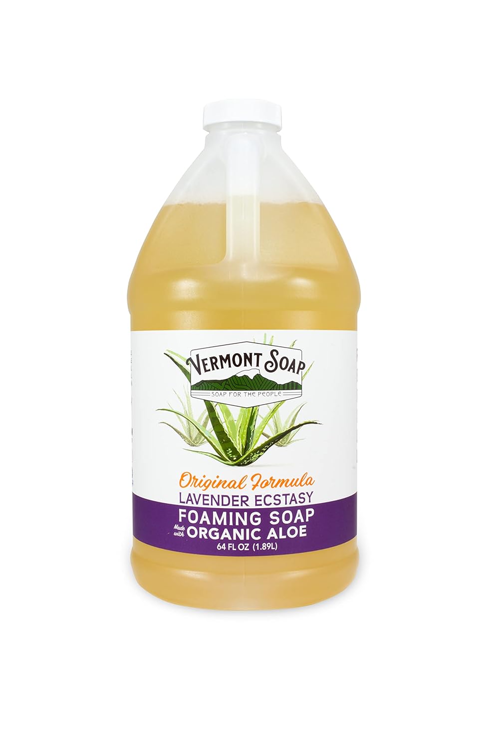 Vermont Soap Organic Unscented Foaming Hand Soap - Natural Moisturizing Liquid Soap for Dry Skin | 64 oz