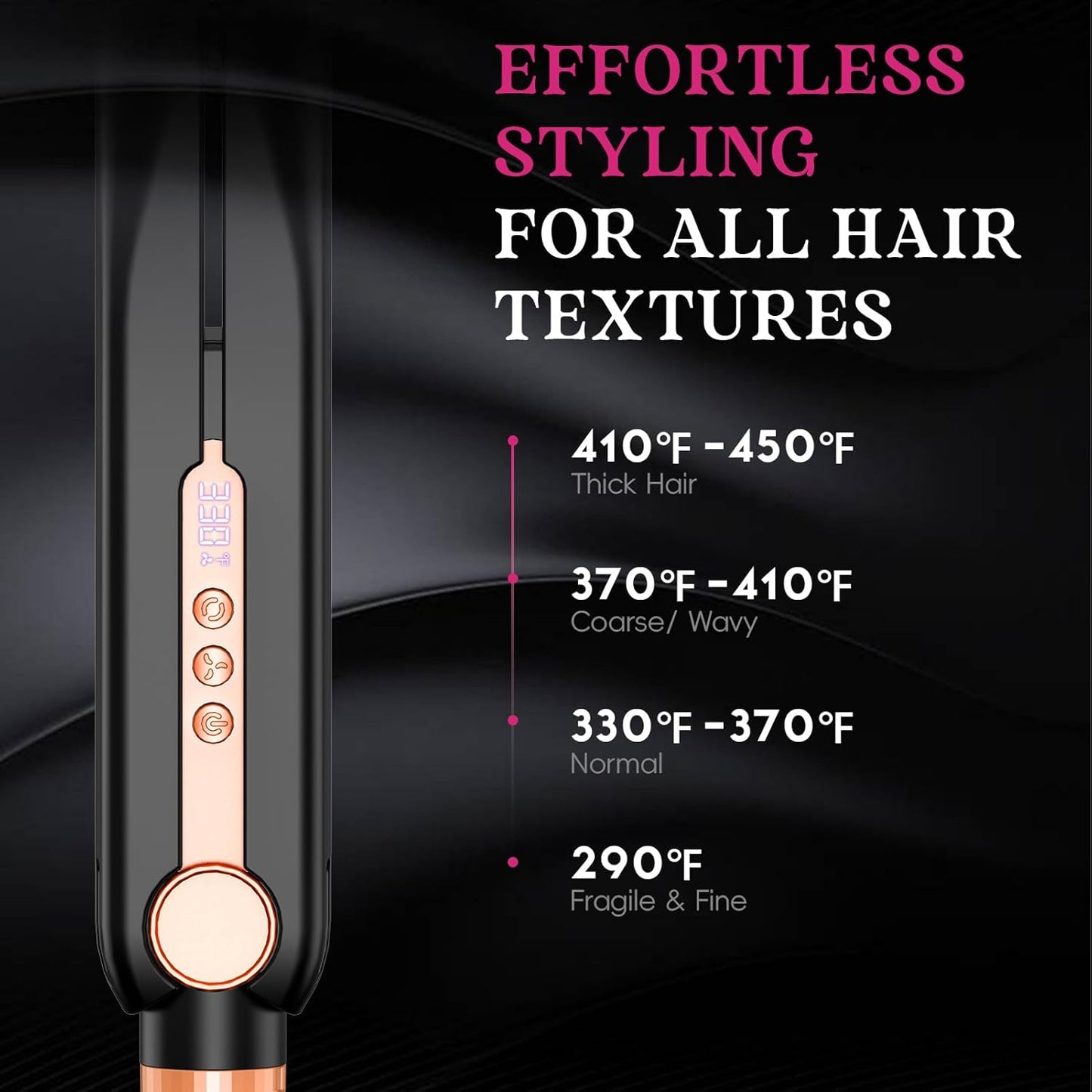 SKIMI Airflow Styler - Titanium Flat Iron & Curling Iron with Cooling Vents | 5 Heat Settings, Dual Voltage, Auto Shut-Off