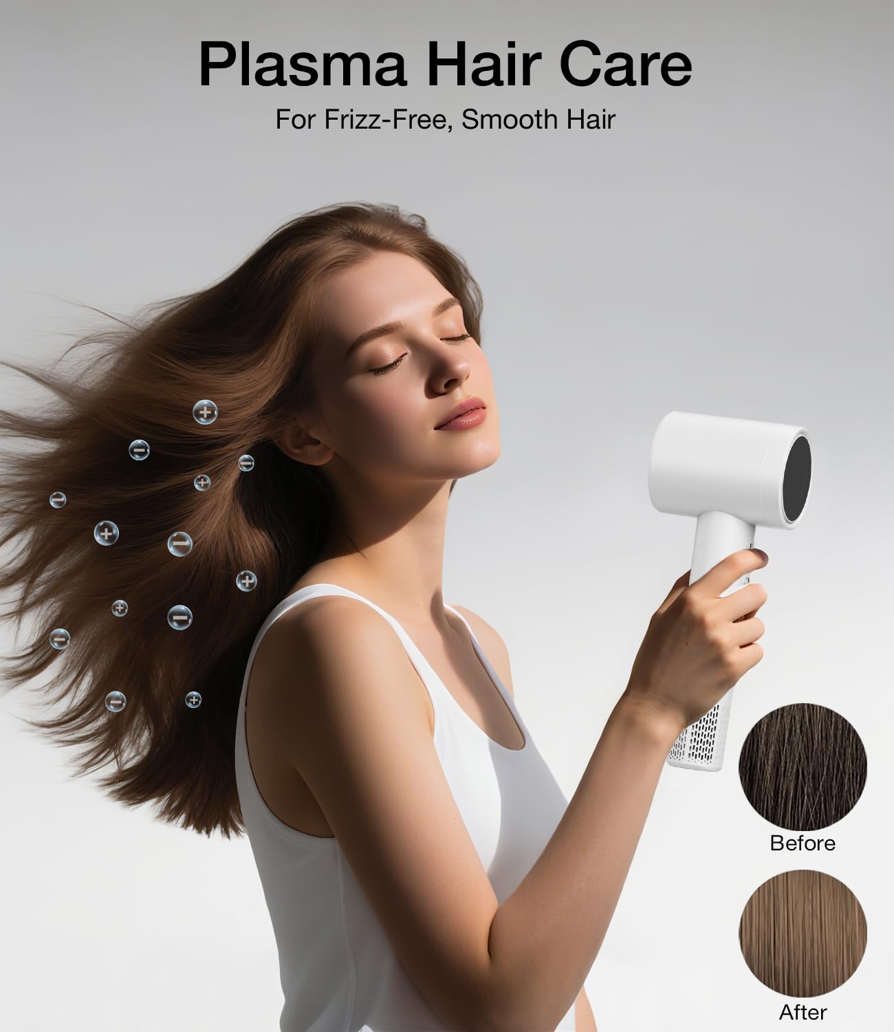 YALICE Cordless Hair Dryer Rechargeable with Digital Screen, 15000mAh Travel Hair Dryer with Magnetic Nozzle, 4 Mode Portable Hair Blow Dryers for Women Kids Outdoor Camping Beaches, White