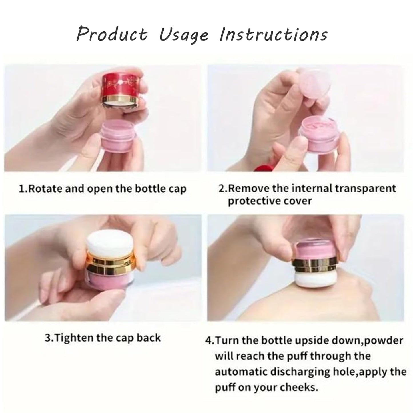 3Pcs Makeup Set - Soft & Fluffy Loose Powder Blush Puff for Radiant Cheeks | Mineral Face Makeup for Flawless Application