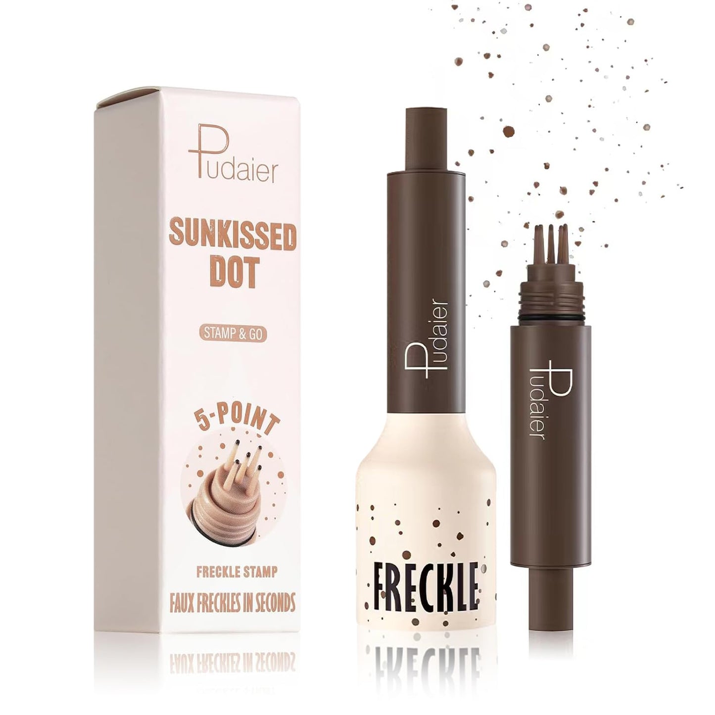 MINXUEYEN Freckle Stamp - Waterproof Faux Freckle Pen, Natural-Looking Lifelike Freckle Makeup, 5-Point Quick Dry Long-Lasting Magic Fake Freckles Marker for Sunkissed Makeup (03)
