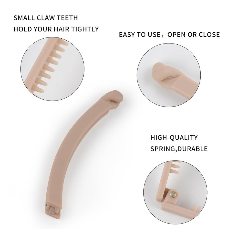 Large Matte Banana Hair Clips for Women - No Slip Clamp for Thick or Fine Hair | Cute Beauty Clasp Clips