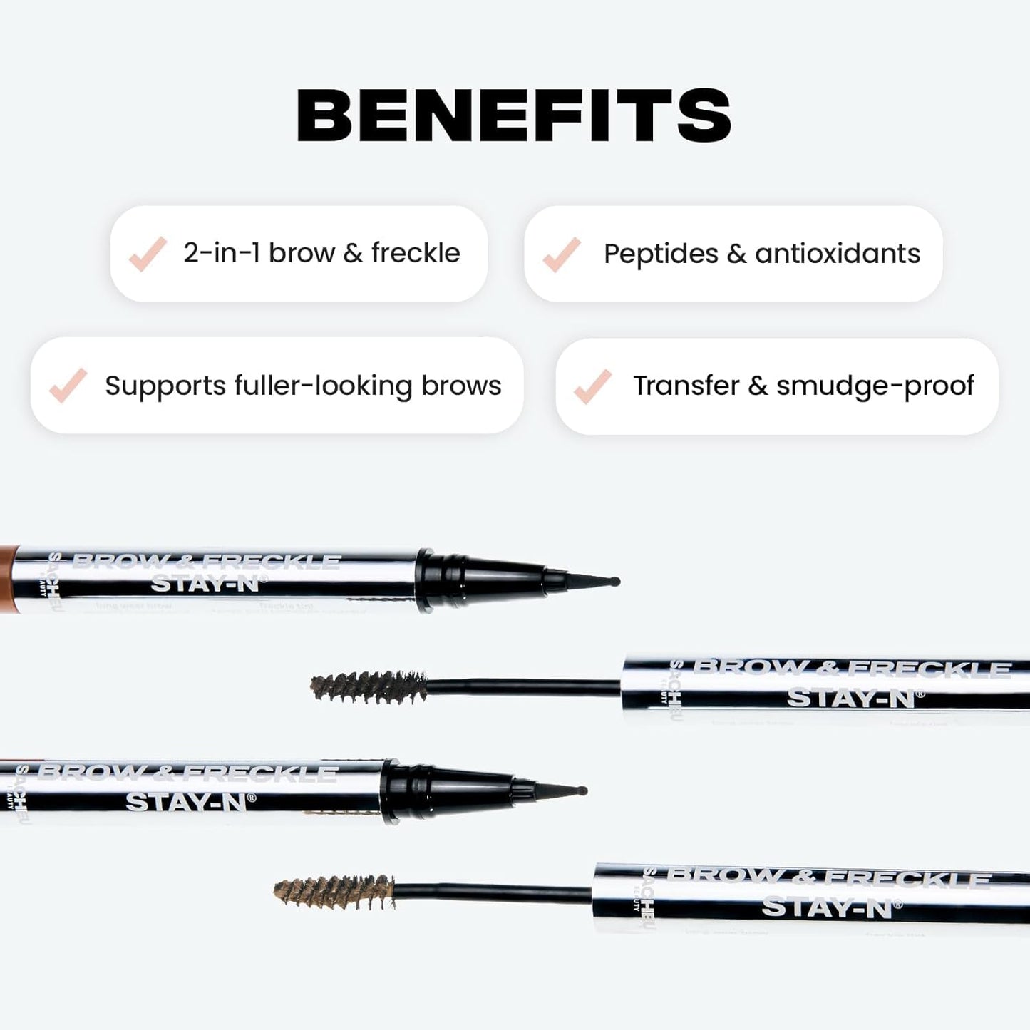 Sacheu Brow & Freckle Tinted Eyebrow Gel | 2-in-1 Longwear Water Resistant Tint, Caramel Latte