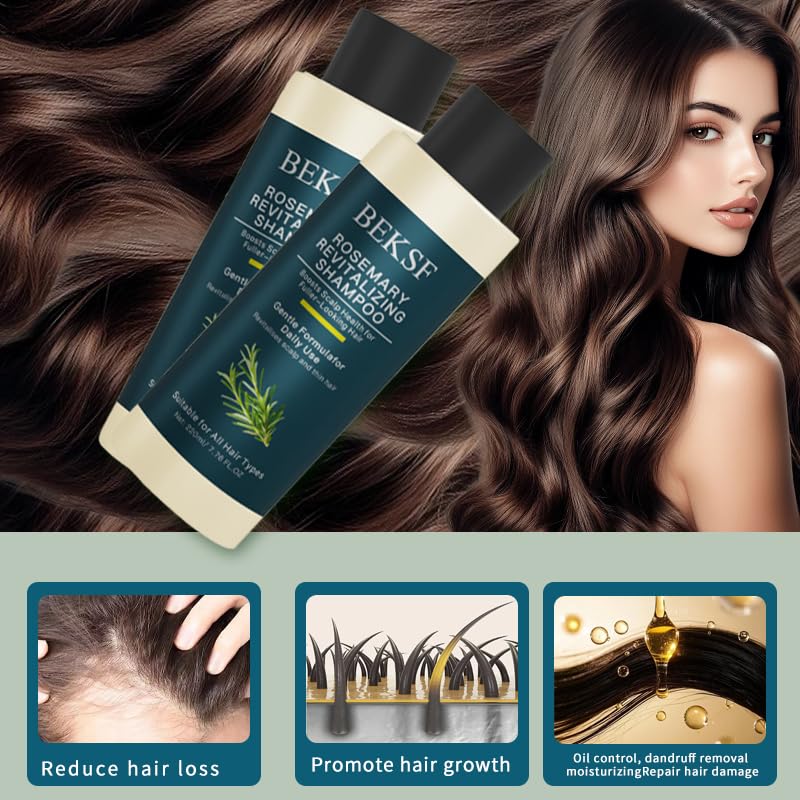 BEKSF Rosemary Volumizing Shampoo for Oily Scalp - Sulfate & Paraben Free