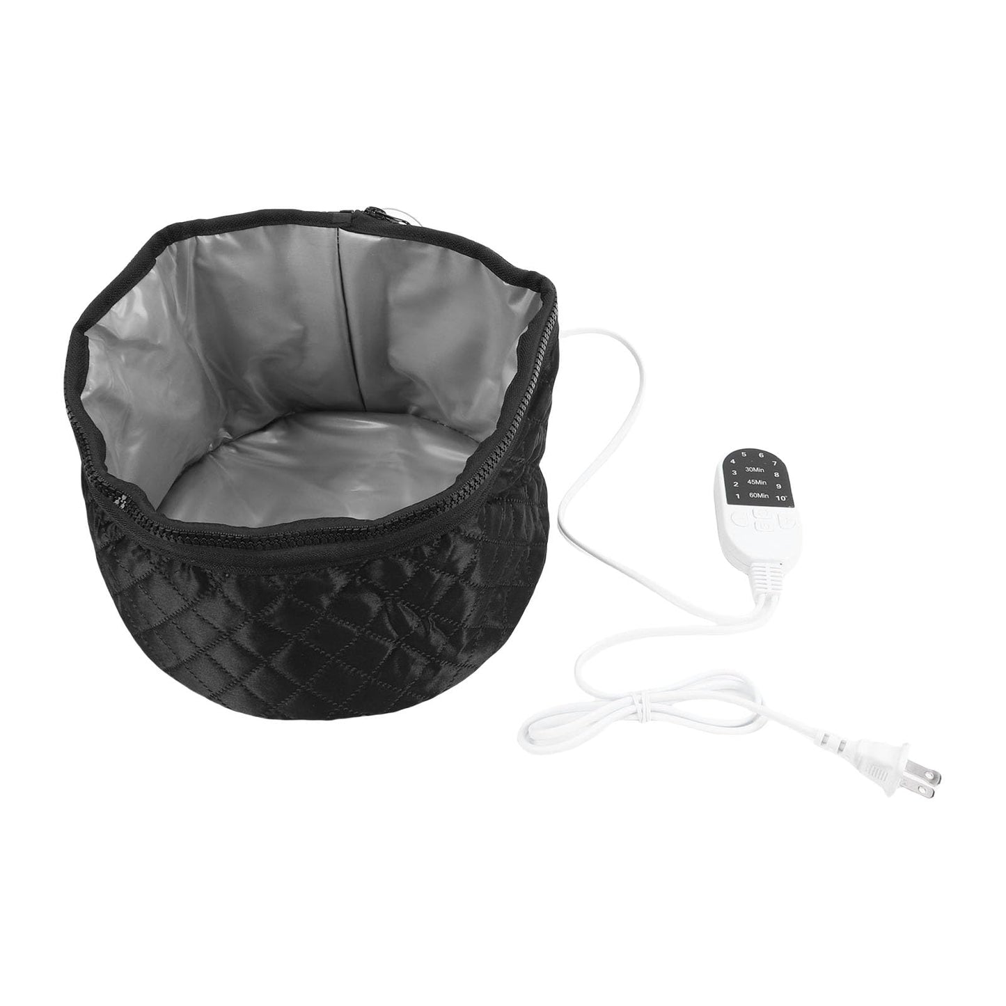 LUCKDANO Electric Heating Cap for Hair, Deep Conditioning Heat with 10 Adjustable Temperature Levels and 3 Timer Settings, Damaged or Frizzy Hair Care at Home Travel (US Plug 110V)