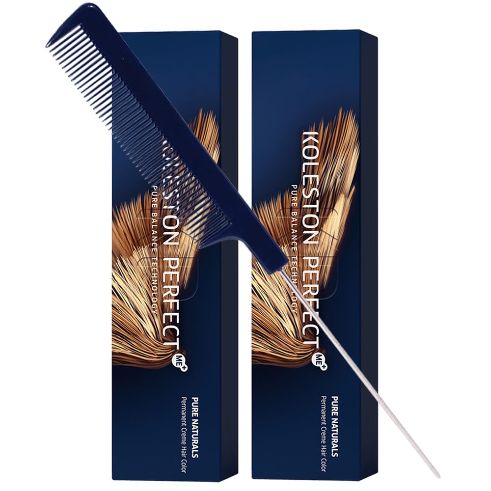 Koleston Perfect ME+ Matte Pearl Permanent Hair Color Creme - 2 Ounce Pack with Pin Tail Comb | Ideal for Vibrant Hair Color