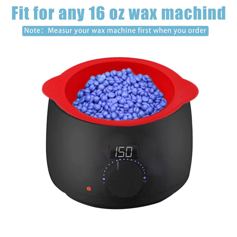 Electric Waxing Kit, Wax Warmer Silicone Liner for Tress Wellness Compatible with 16oz Waxing Kit Melting Wax Bowl for Tress Wellness Wax Warmer or for BLITZWAX Wax Warmer (Blue, Red)