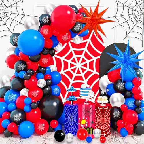 139 Pcs Cartoon Spider Theme Balloon Arch Kit - Party Decorations