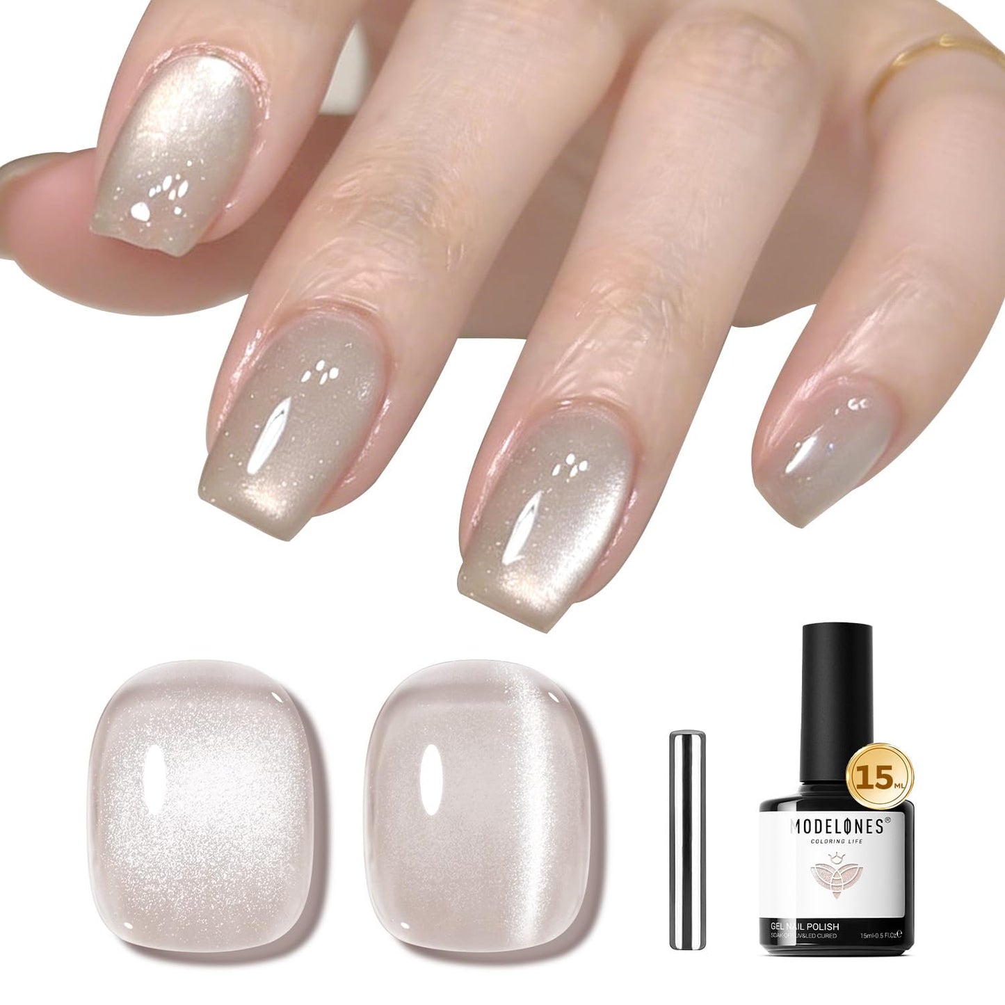Smokey Pink Gel Nail Polish - Morandi Soak Off LED Formula | 15ML for DIY Nail Art