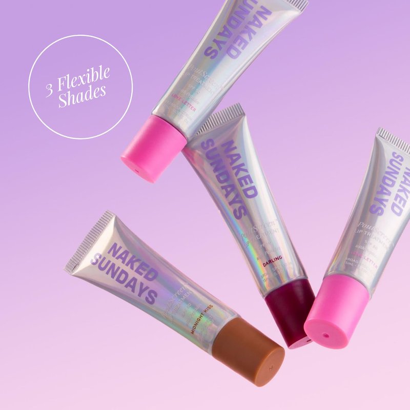 Naked Sundays SPF 50 Tinted Lip Treatment - Hydrating Vegan Lip Balm with Peptides & High-Gloss Finish | 15ml (Darling)