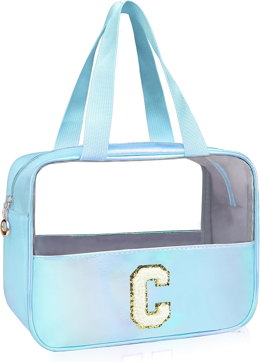 Personalized Pink Clear Makeup Bag - Large Cosmetic Organizer for Travel | Ideal Gift for Women & Girls