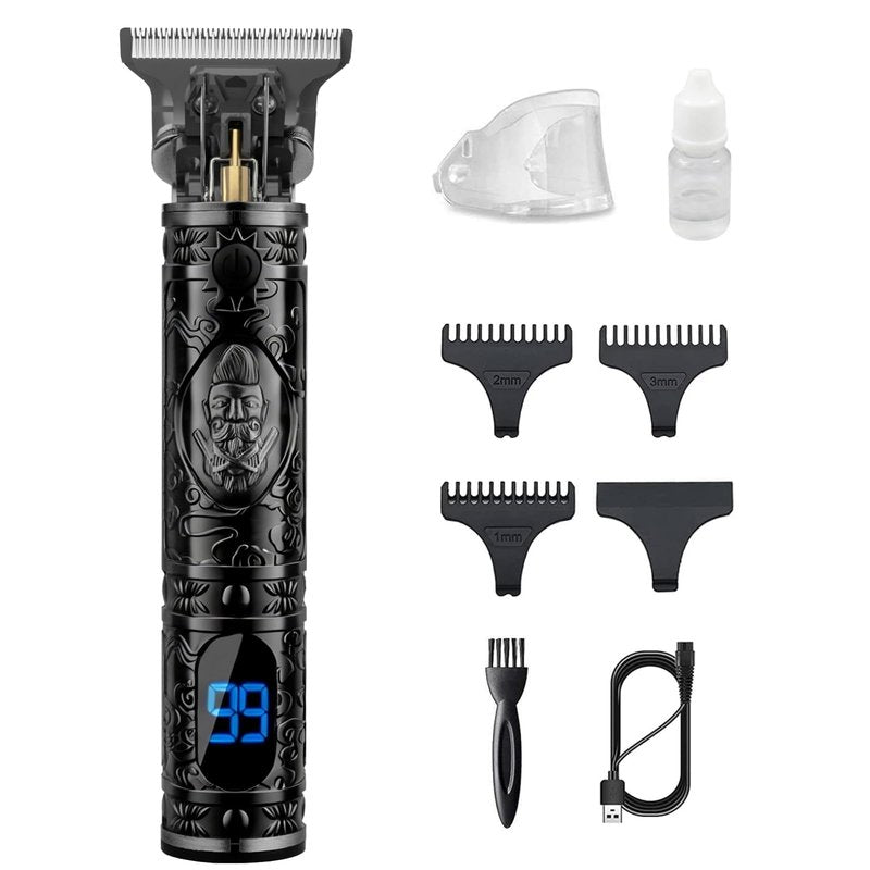 Saoilli Hair Clippers for Men, Zero Gapped Grooming Kit Cordless Rechargeable Edgers Clippers Beard Trimmer Shaving Kit with LCD Display, Easy Cleaning Travel & Home Use Gifts for Men（1 Pack）