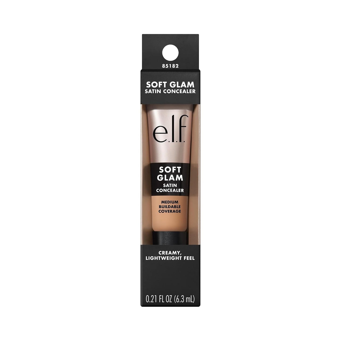 e.l.f. Soft Glam Satin Concealer - Medium Coverage for Blemishes & Under-Eye | Crease-Resistant, Vegan, 21 Light Neutral