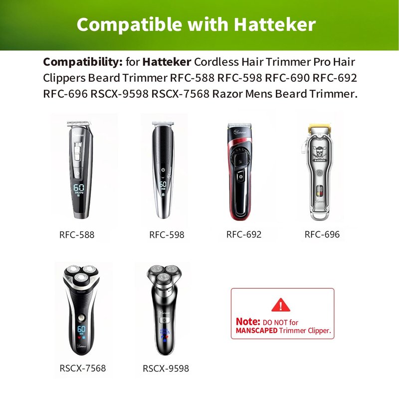LONNKY USB Charger Cord for Hatteker Cordless Hair Trimmer Hair Clipper Beard Trimmer RFC-588 RFC-598 RFC-690 RFC-692 RFC-696 RSCX-7568 RSCX-9598, Shaver Razor Replacement Charging Power Cord