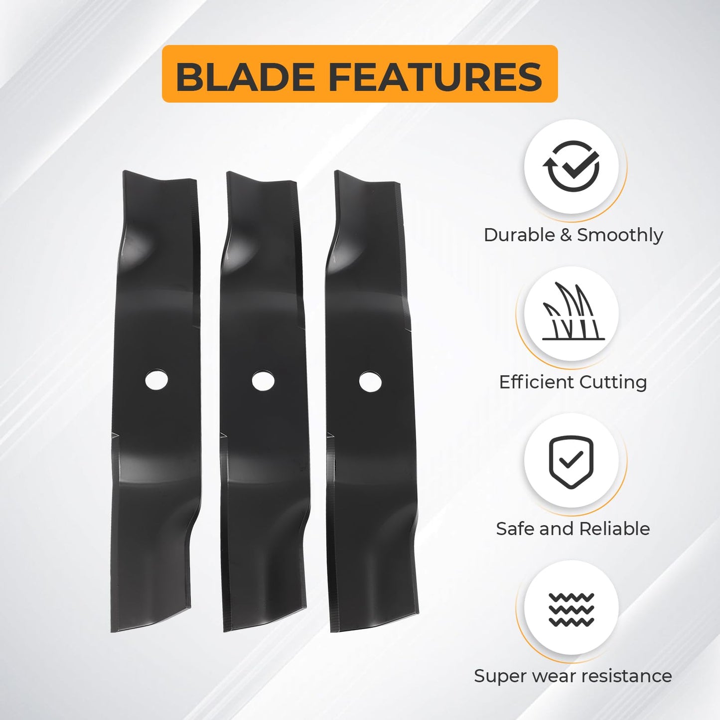 GYZJ 942-04417 High Lift Blades Compatible with MTD/Cub Cad et 48" Cut Decks, Cub Cad et GT-2148 Z-Force L48, Craft sman Z8200, Replace 742-04417 01005336 01005336P 02005017 942-04417A,3 Pack