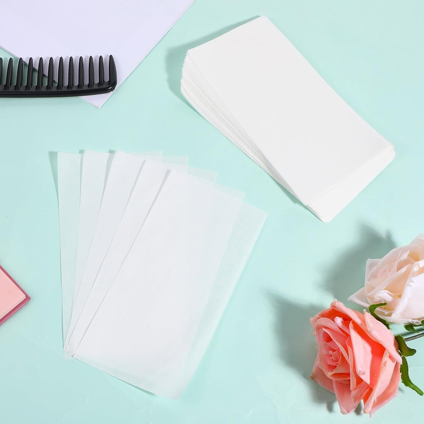 Disposable Salon Perm Papers - 100PCS Thin End Hair Wrapping Paper for Cold & Hot Perms | High Temperature Resistance (15 x 7.5cm)