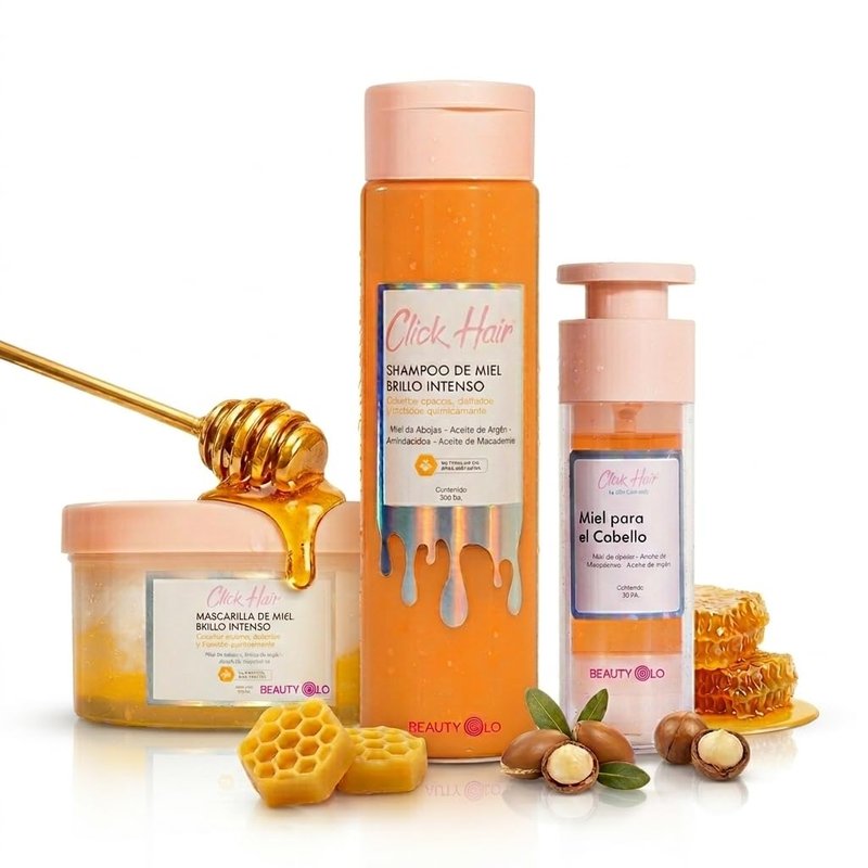 Honey Hair Shampoo & Mask Set - Deep Hydration, Intense Repair | Sulfate & Paraben-Free (3 Pack)